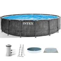 Intex Prisma Frame Greywood 26742NP - Ø457x122 cm - Piscina Rotonda