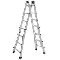 Marchetti Black 44, 2x8 gradini, 4 m - Scala telescopica in alluminio - Altezza stimata operativa 5 m