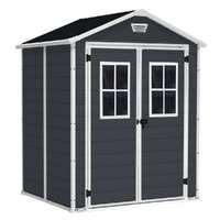 Keter Manor nero - Casetta da giardino - Con finestre frontali - 185x152x226 cm