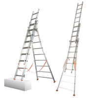 Facal Atlanta ATL350-3, 3x12 gradini, 7.90 m - Scala in alluminio - Altezza stimata operativa 8.53 m