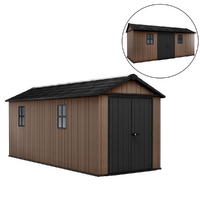 Keter Newton plus 7517/1775 - Casetta da giardino - Con porta doppia anta e finestre - 230x539x246 cm