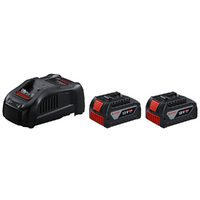 Bosch - GBA Starter Set 18V per Linea Blu Professional - Con due batterie da 5.0 Ah e caricabatteria