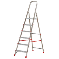 Gierre Scalamia AL160 , 6 gradini, 1.84 m - Scalandrino in alluminio con cavalletto - Altezza stimata operativa 3.23 m