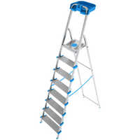 Colombo Atlantica S112A08P, 8 gradini, 2.33 m - Scalandrino in alluminio con cavalletto - Altezza stimata operativa 3.33 m