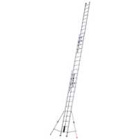 Facal Roller R41-3S - 3x13 gradini, 10.34 m - Scala tripla telescopica in alluminio - Con stabilizzatori - Altezza stimata operativa 11.24 m
