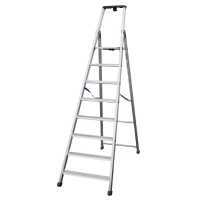 Facal Quadra 50/8 Tecnoscala, 8 gradini, 2.62 mt - Scalandrino in alluminio con cavalletto