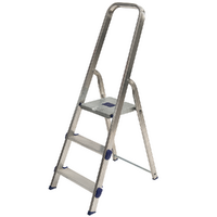 Facal Golden GLD/3, 3 gradini, 1.20 m - Scalandrino in alluminio con cavalletto - Altezza stimata operativa 2.47 m