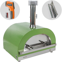 Clementi Gold - Forno a legna per pizza da esterno - Camera di cottura 80 x 60 - 4 pizze - Verde