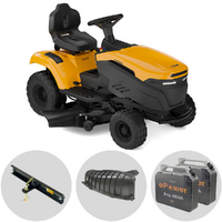 Stiga Tornado 5108e - Kit Trattorino tagliaerba con 2 moduli batteria ePower Pro da 56V/40Ah - Scarico laterale e mulching