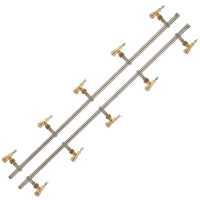 Coppia aste inox irrorazione con getti a farfalla in ottone 5+5