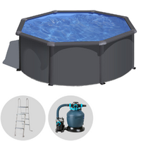 Gre Anthracite Rotonda &Oslash;300 x 120 cm - Piscina fuori terra in acciaio
