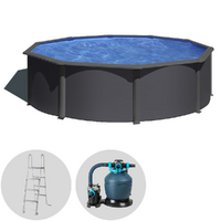 Gre Anthracite Rotonda &Oslash;460 x 120 cm - Piscina fuori terra in acciaio