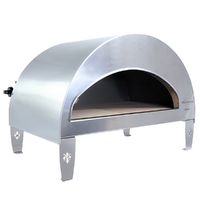 Pizza Party Emozione Silver - Forno a gas per pizza da esterno - Camera di cottura 40x70 cm - Piano cottura in biscotto