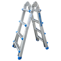 S.T.P. New Blue A20NB4, 2x8 gradini, 4.44 m - Scala in alluminio telescopica - Altezza stimata operativa 5.44 m