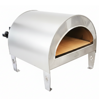 Pizza Party Ardore Silver - Forno a gas per pizza da esterno - Camera di cottura 40x40 cm - Piano cottura in mattoni refrattari