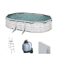 OUTLET - PICCOLI DIFETTI ESTETICI - Gre Finlandia Ovale 610x375x120cm - Piscina fuori terra in acciaio