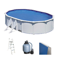 OUTLET - PICCOLI DIFETTI ESTETICI - Gre Fidji Ovale 610x375x120cm - Piscina fuori terra in acciaio