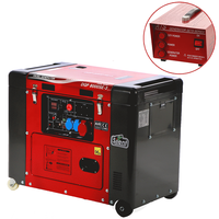 GeoTech Pro DGP8000SE-3 - Generatore di corrente diesel silenziato carrellato con AVR 6 kW - Continua 5.5 kW Trifase + ATS