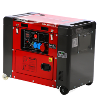 GeoTech Pro DGP8000SE-3 - Generatore di corrente diesel silenziato carrellato con AVR 6 kW - Continua 5.5 kW Trifase