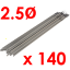 Pacchetto di 140 elettrodi AWS da 2.5 mm
